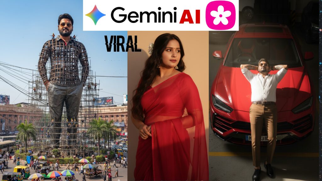 "Feature image for Gemini AI photo prompt trending 2025 showing digital AI design with text and visuals"